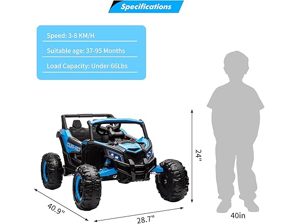 Ride on UTV Car, 24V,Blue