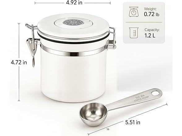 MEGAWISE 304 Stainless Steel Coffee Canister