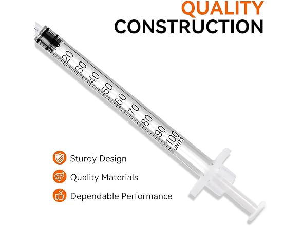 Bekullm 1ml/cc Syringes, 100 Pack U-100 31G 5/16"
