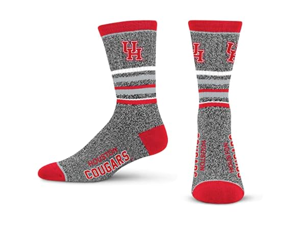 For Bare NCAA Houston Cougars Crew Sock