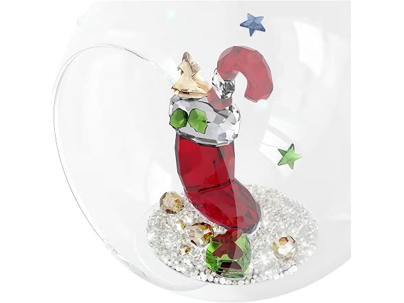 Swarovski Holiday Cheers Stocking and Candy Ball Ornament