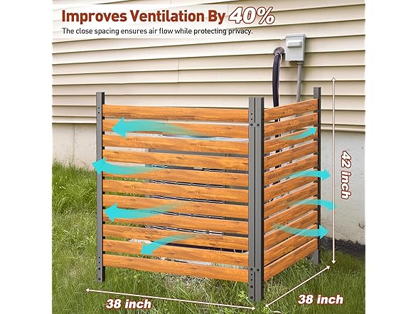 GREENER Privacy Screens 2PCS 38" W x 42" H Straight Style