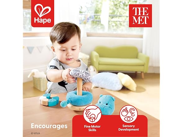 Hape x The Met William the Hippo Baby Stacke