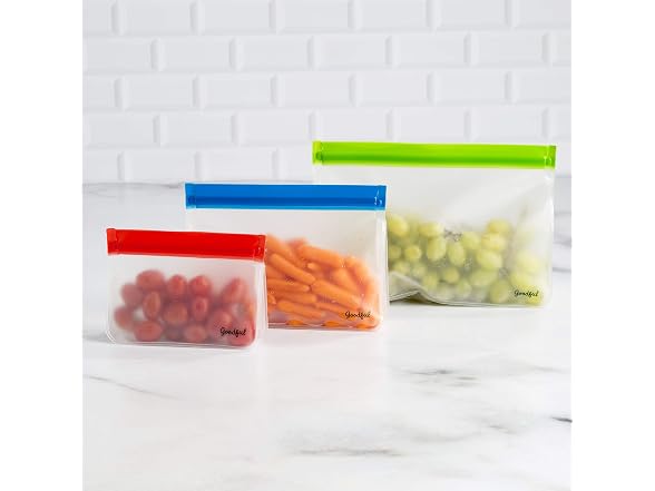 Goodful Reusable Standup Food Storage Bags (6 pack, Assorted Sizes)
