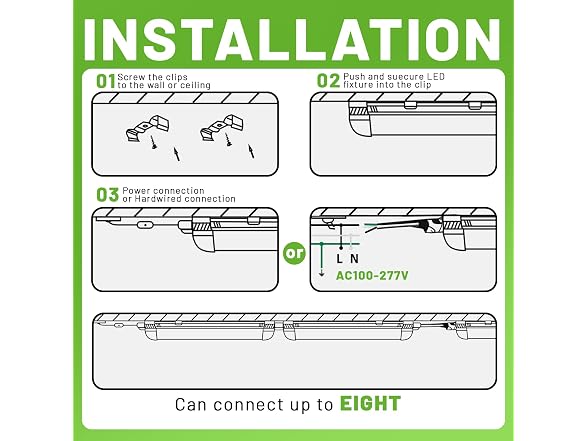 Zi-ZOHNSON Dimmable LED Shop Lights 4FT