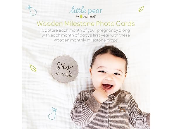 Little Pear Wooden Milestone Photo Cards