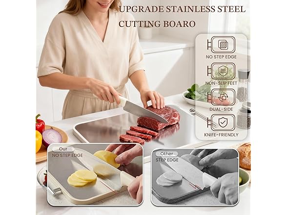 COOKEERS Stainless Steel Cutting Board