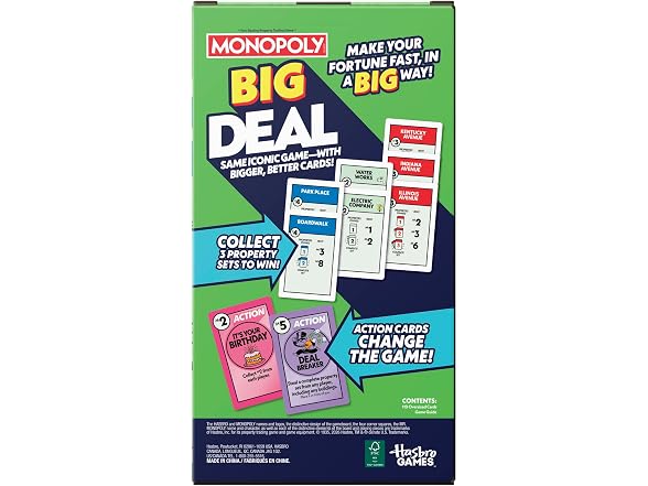Monopoly Deal Card Game Oversized Giant Fun Adults