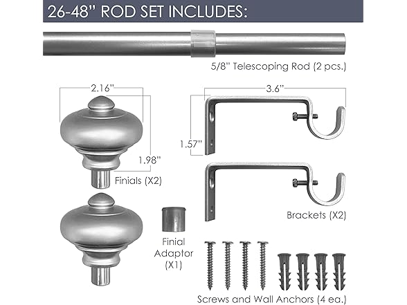 Decopolitan Burlingame 26-48" Curtain Rod, Oiled Bronze