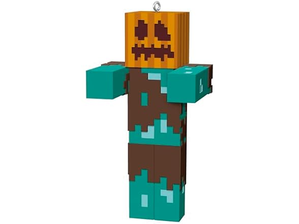 Hallmark Minecraft Drowned w/Pumpkin Ornament