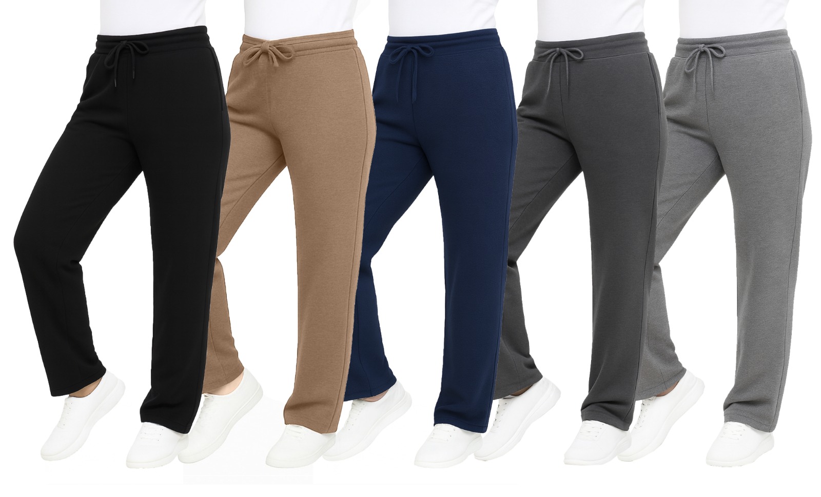 3Pk Womens Heayweight Fleece-Lined Sweatpants - Gallery 11