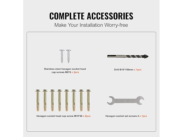 Outdoor Stair Railing Kit, 5 FT Handrails 0-5