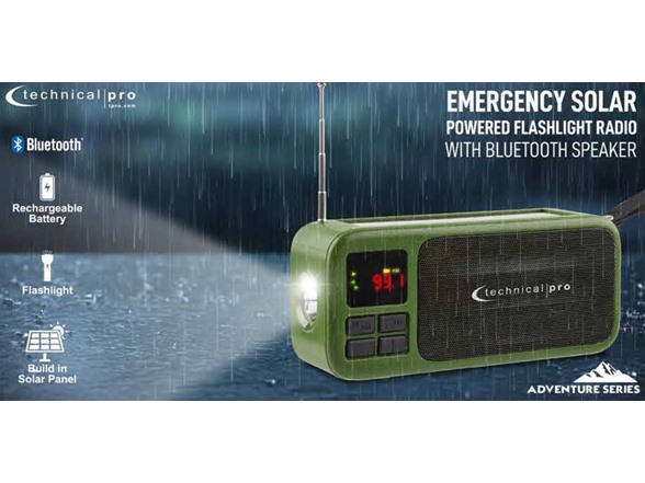 Solar Emergency Radio with Speaker (Bluetooth)