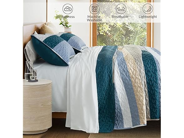 Whale Flotilla Navy Queen Quilt Set