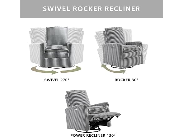 Oxford Baby Uptown Power Recliner/Glider, Corduroy