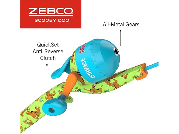 Zebco Youth Scooby Doo Floating Spincast Reel and Fishing Rod Combo
