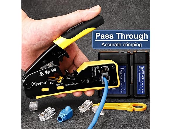 Pass Through RJ45 Crimp Tool Kit