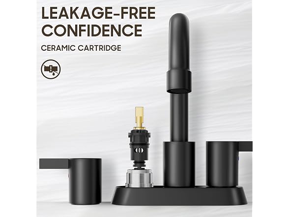 4 Inch 2 Handle Centerset Matte Black Faucet
