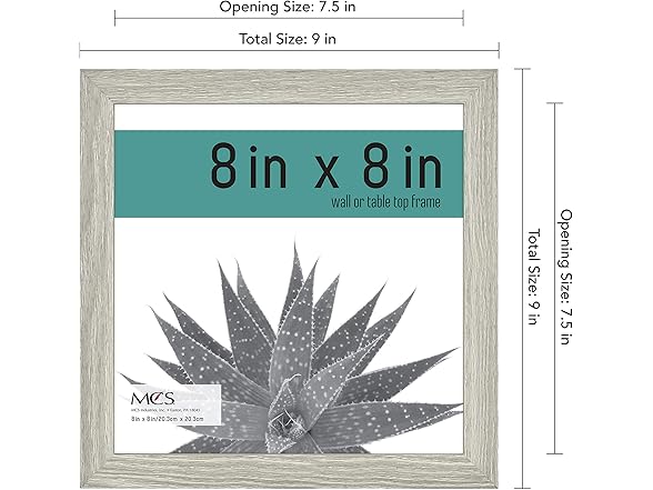 Picture Frame Set 8x8 Gray Woodgrain