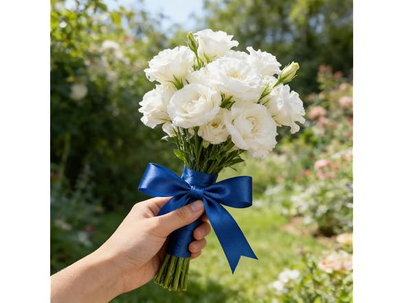SUTOUG Blue Satin Ribbon 1-1/2 Inch x 2 Rolls
