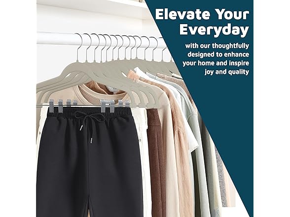Lifemaster Velvet Skirt Hangers – Pack of 20, Ivory