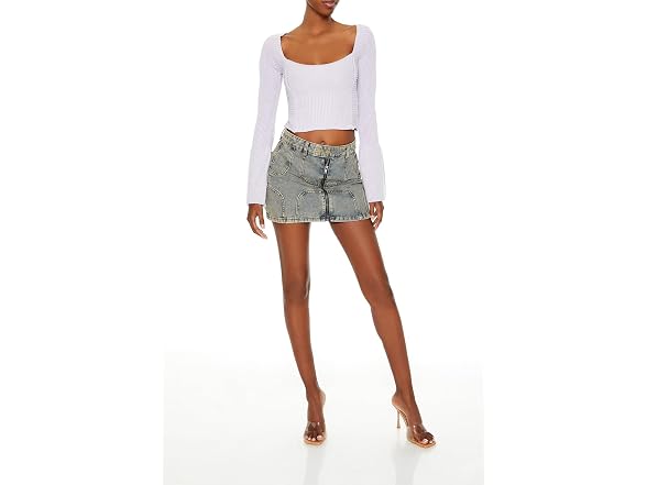 Forever 21 Women's (L) Cropped Bell-Sleeve Sweater