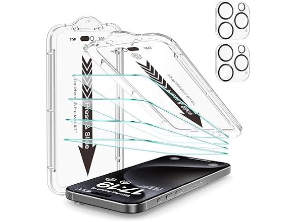 EZ-GLAZ iPhone 15 Pro Max Screen Protector 4+2 Pack