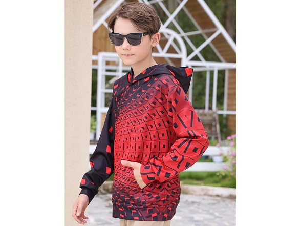 Raisevern Boys (8-11) Cool 3D Pullover Hoodie