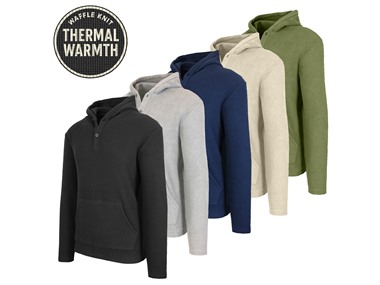 $19.99 3Pk Mens Waffle-Knit Thermal Henley Pullover dealfomo