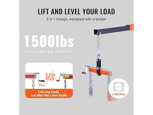 VEVOR Hydraulic Engine Hoist with Lever