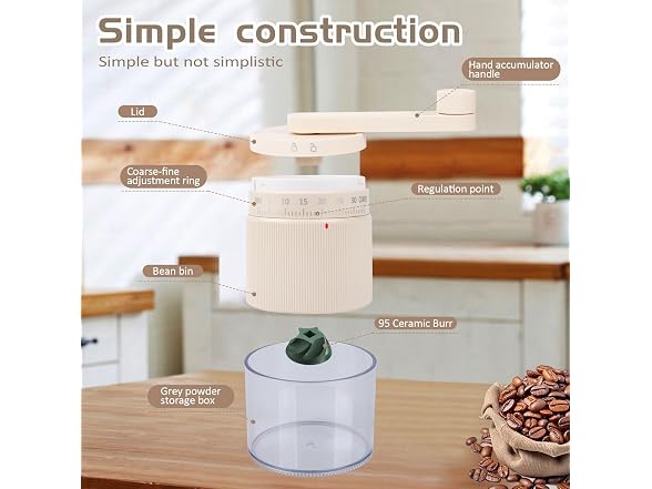 NANSPATH Manual Coffee Grinder, Burr