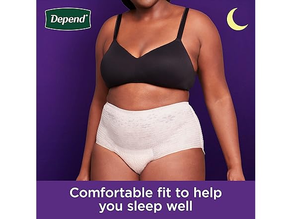 Depend Night Defense Underwear Women L