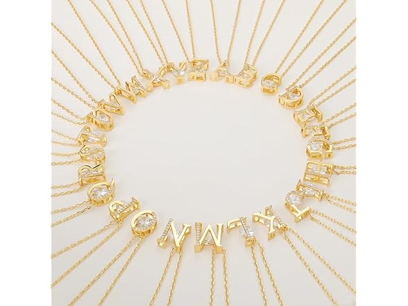 JHWYSPA 14K Gold Plated Initial Necklace