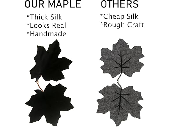 Hananona 2 Pcs Artificial Black Flowers Maple Garlands