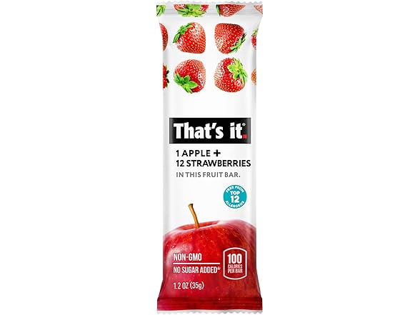 That's It Apple Strawberry Bars 12pk