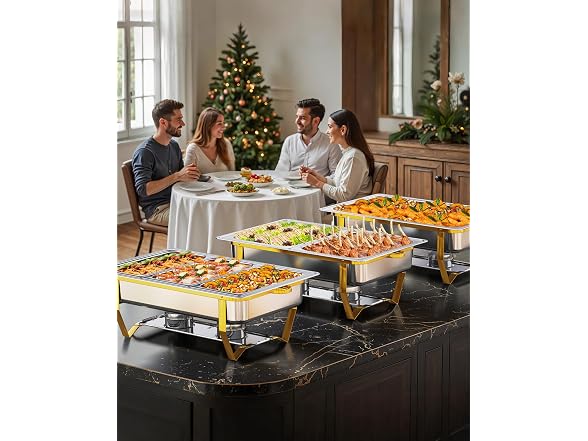 WARMOUNTS Gold Chafing Dishes 9QT 4 PK