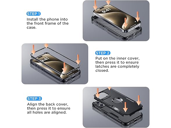 WAVELIFE iPhone 15 Pro Max Case w/Clip