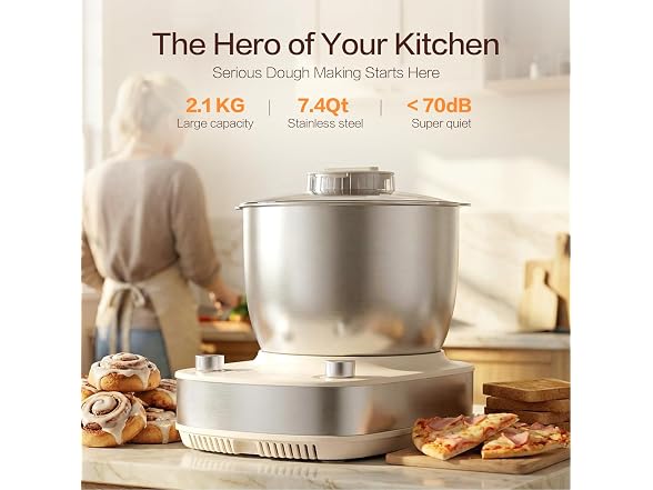 AmareMagis 7.4QT Electric Dough Mixer