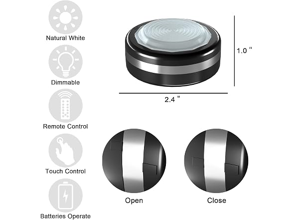 Starxing Black Housing 6 Pack LED Puck Lights