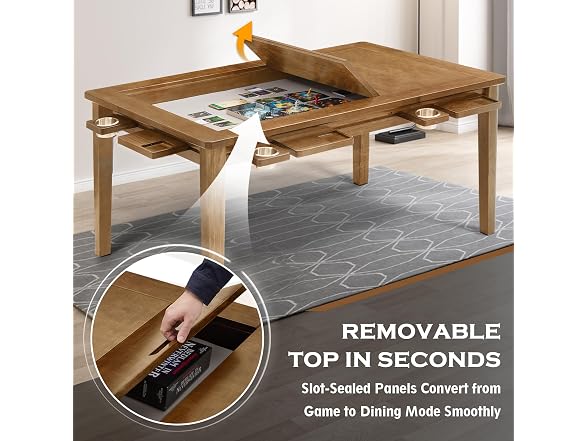 Haddockway Light Walnut 63"×39“ Board Game Table