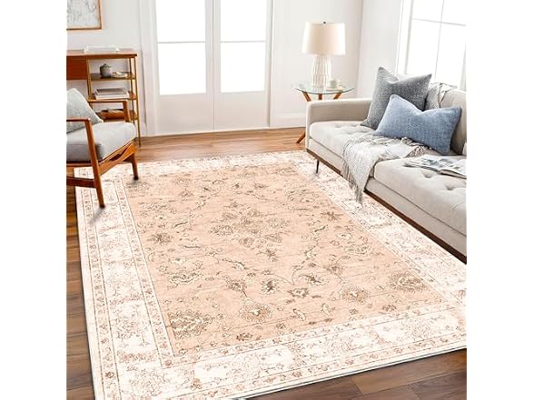 CHAMPLANT Pink/Yellow Area Rug 6'x9'