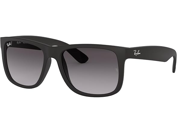 Ray-Ban RB4165 601/8G 55MM Rubber Black/Dark Grey Square Sunglasses for Men for Women (Open Box)