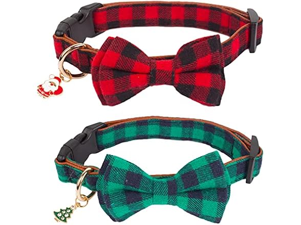 ADOGGYGO Christmas Dog Collar with Bow