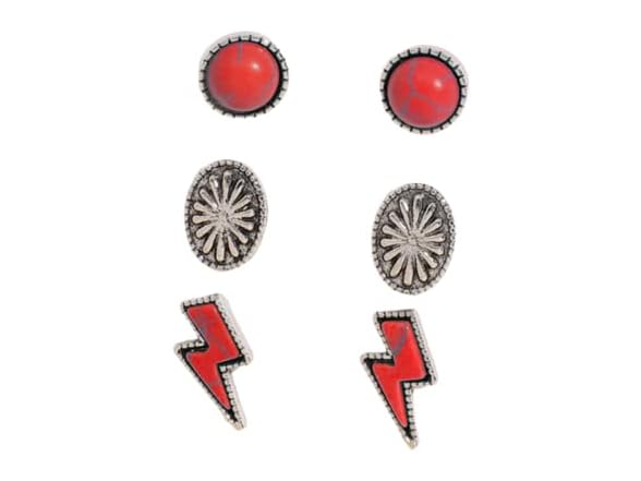 Lightning Bolt Stud Turquoise Earrings