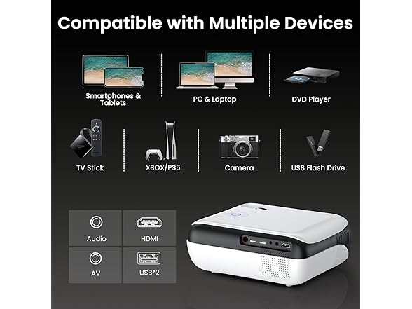 HAPPRUN Full HD Bluetooth Projector