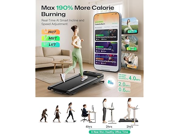 UREVO Smart Treadmill with 9% Auto Incline