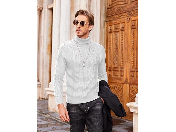 Coofandy Men (L) Slim Turtleneck Sweater Sweaters