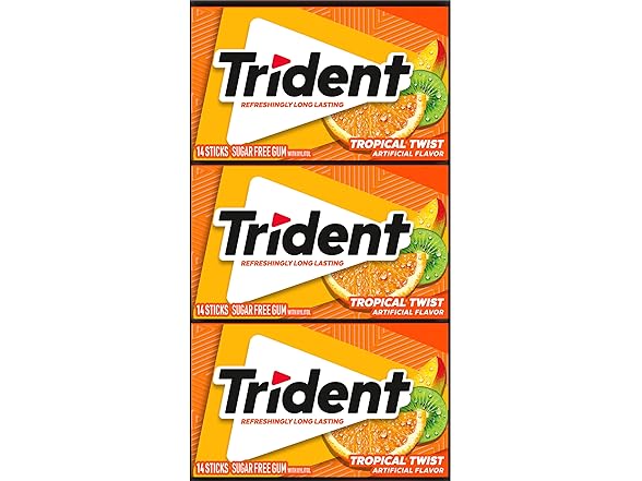 Trident Trident Tropical Twist Gum, 14pc, 12pk