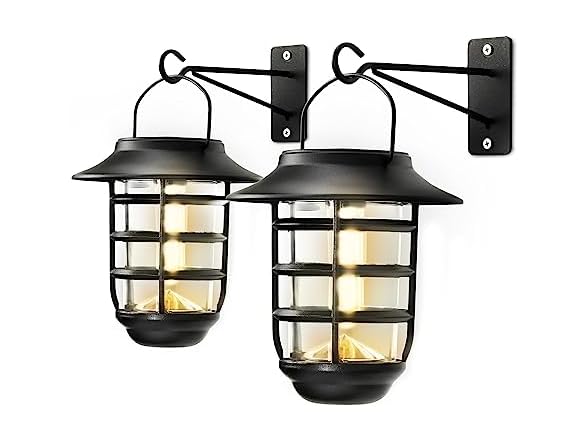 Home Zone Security 2 Packs Solar Wall Hanging Lights