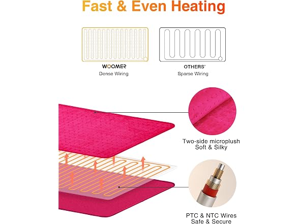 WOOMER Extra Large Electric Heating Pad